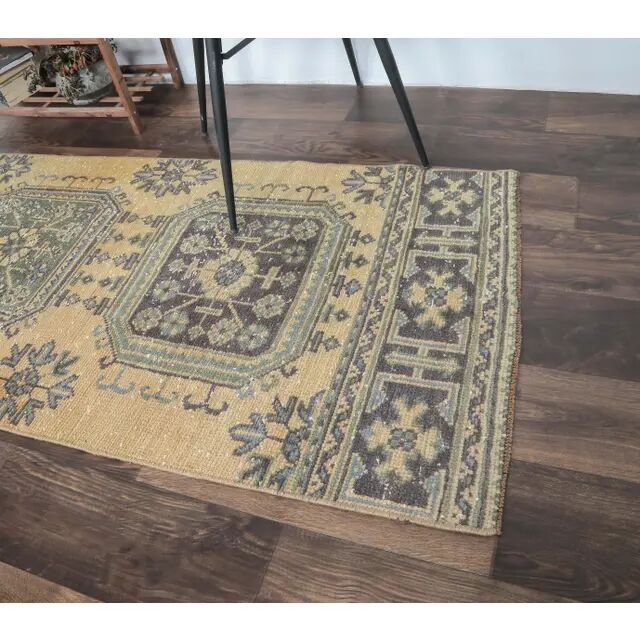 Turkish Handwoven Wool Kilim Rug 89x351