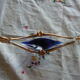 Blue glass and gold Murano canoe ashtray