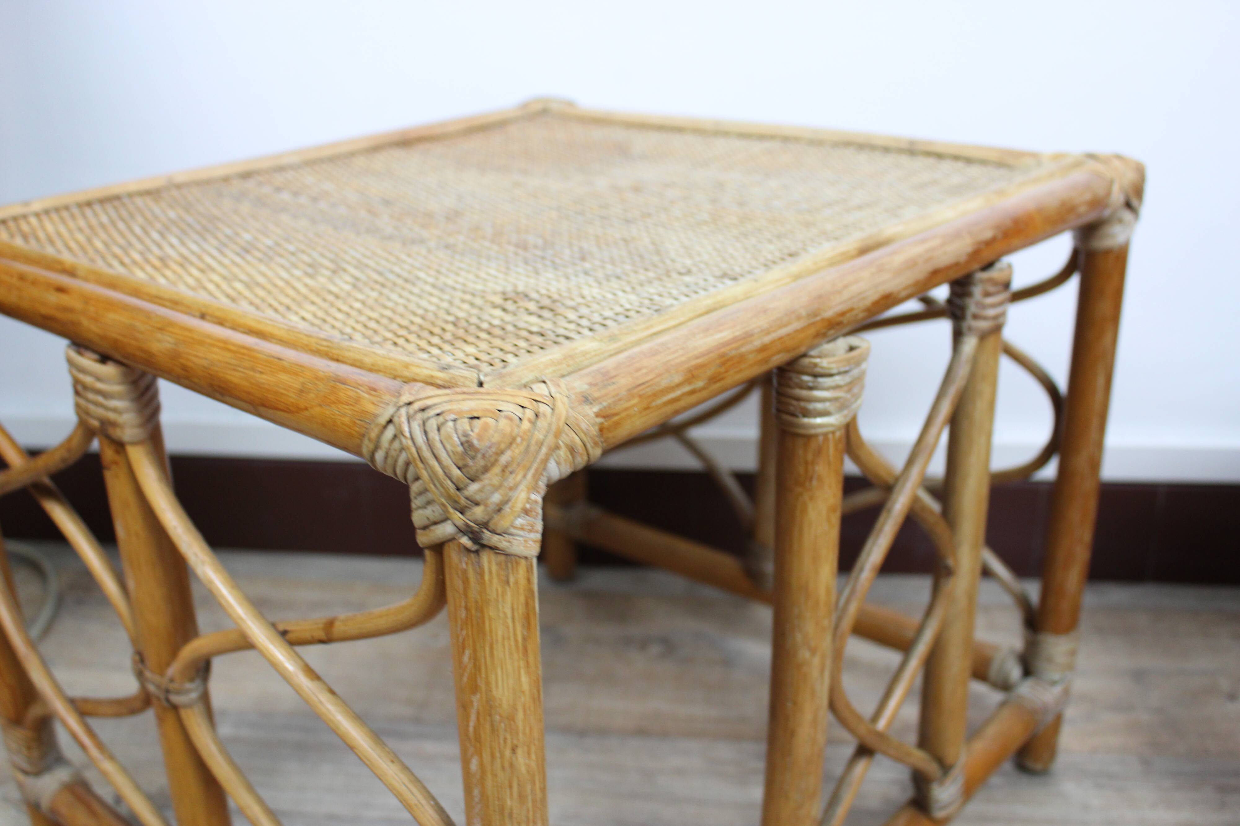 Rattan bedside table