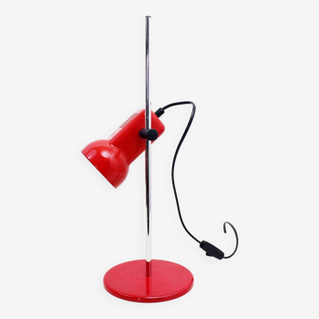 Red metal desk lamp 1980