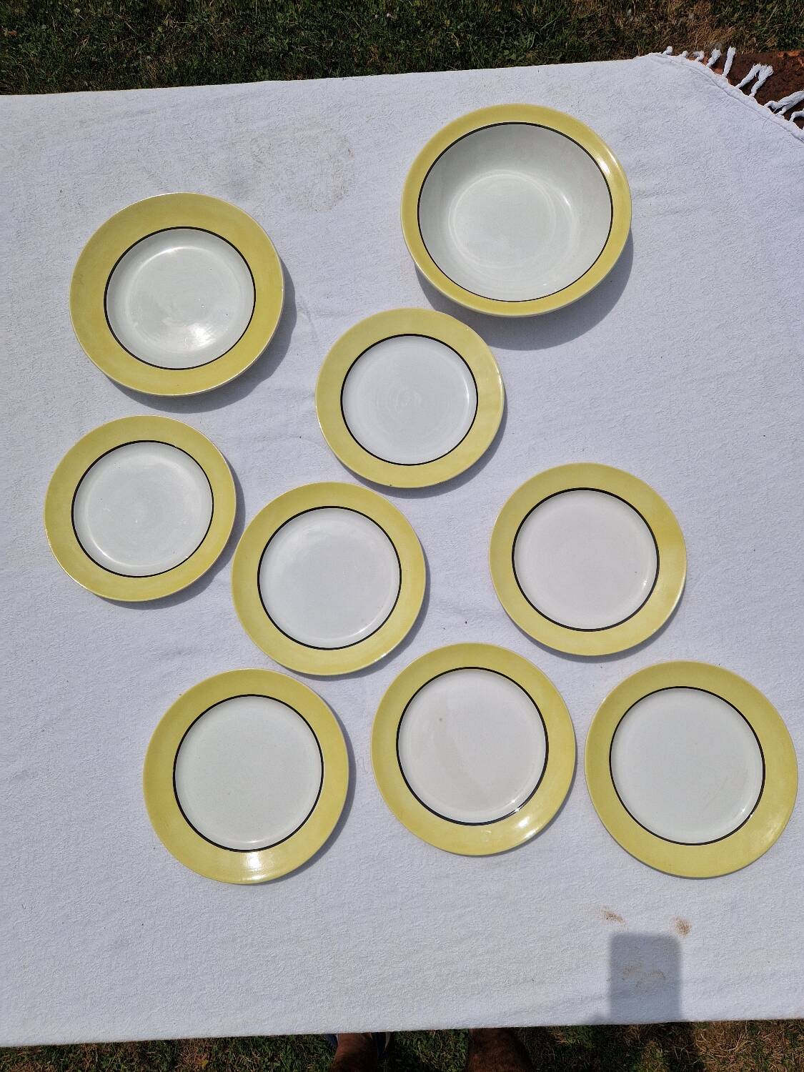 Set of 7 Flat Plates Plus 2 Dishes Ingrid Sarreguemines Digoin Model