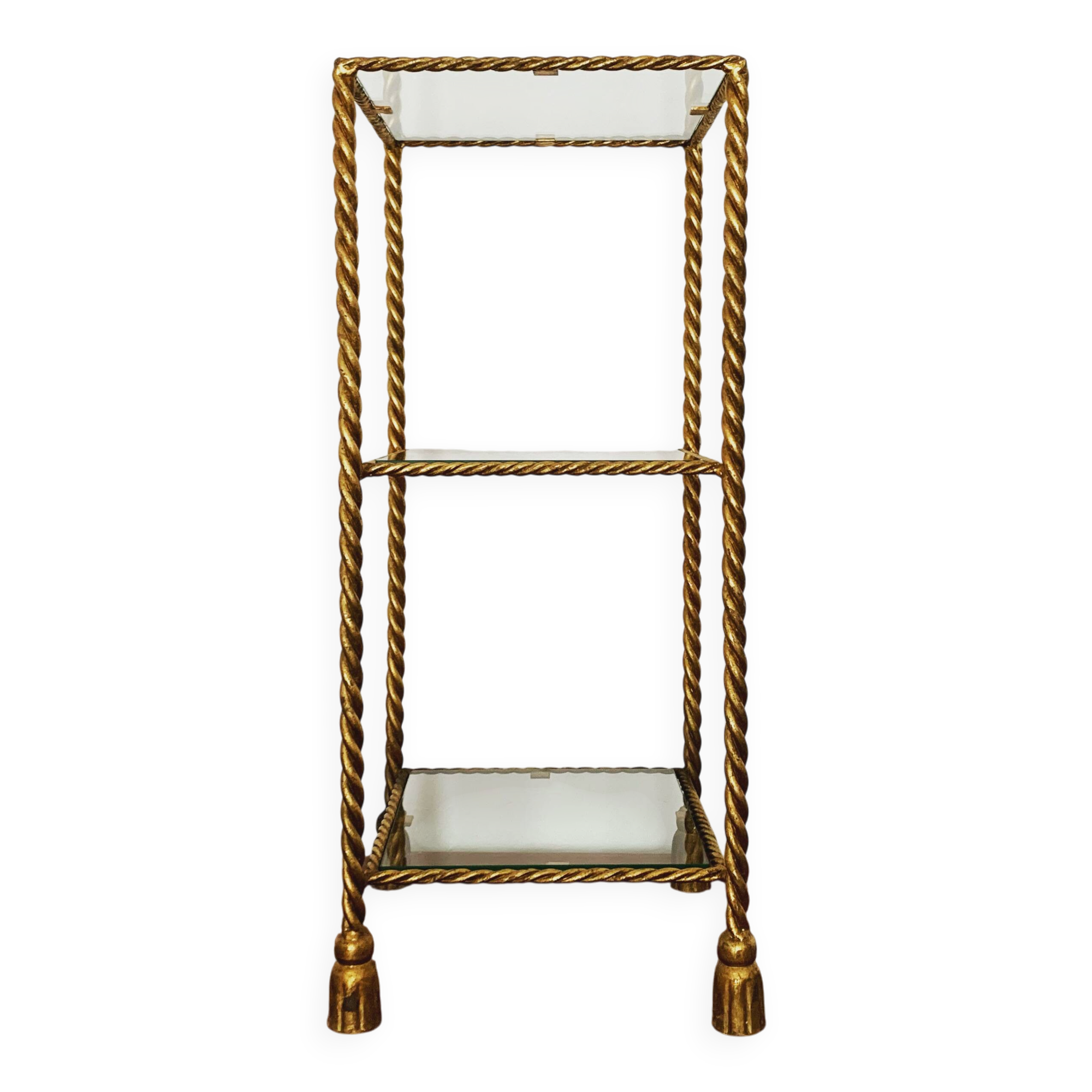 Gilded Italian Hollywood Regency Metal Shelf by Hans Kögl