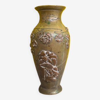 Vase Japonais En Bronze Période Meji, Fin 19ème Siècle