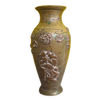 Vase Japonais En Bronze Période Meji, Fin 19ème Siècle