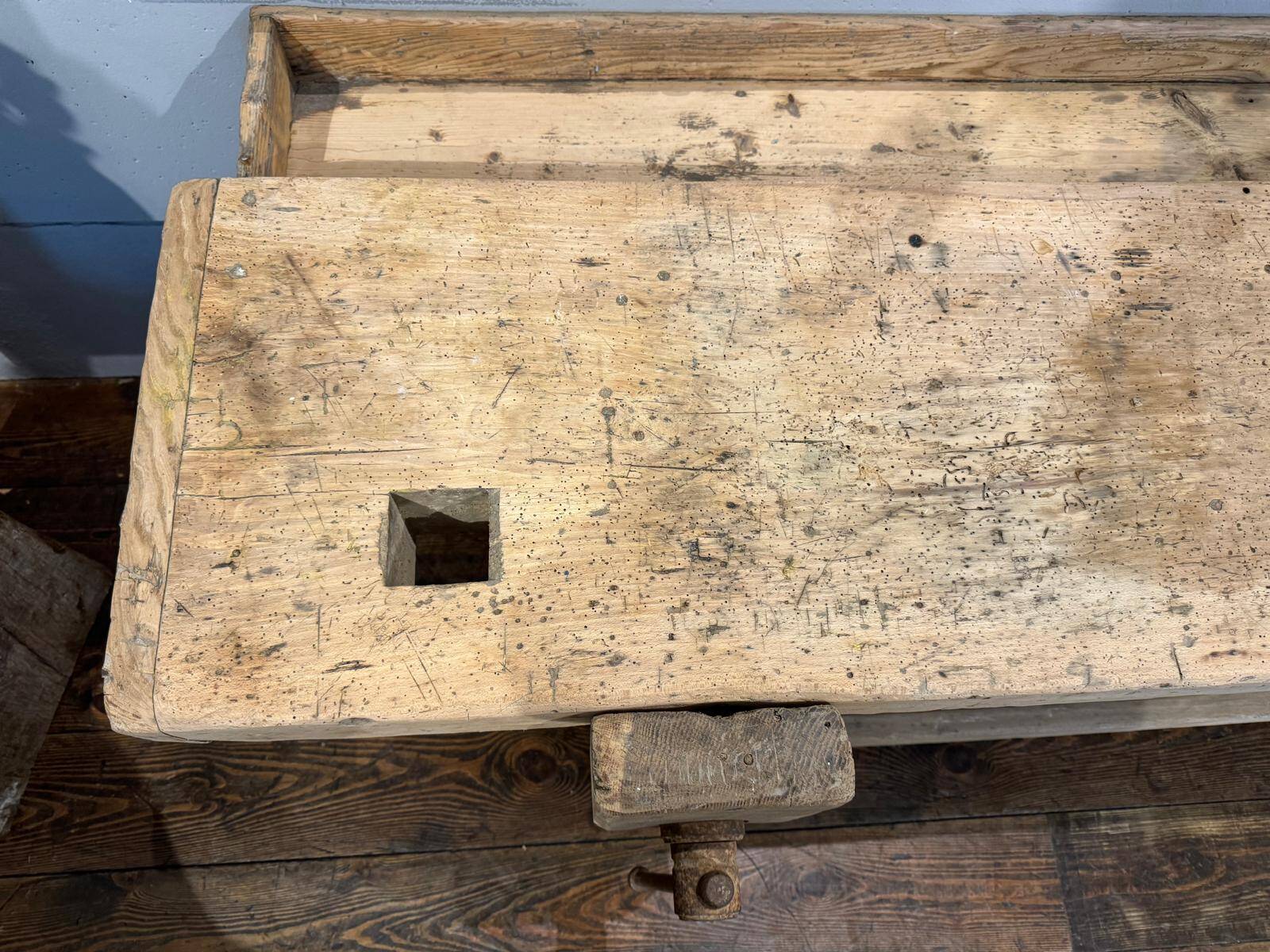 Raw wood workbench