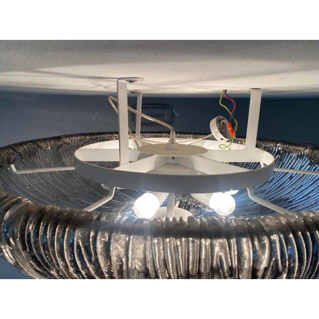 Contemporary Fume' "Brindle" Murano Glass Flush Mount in Venini Style