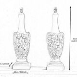 Vintage hand-carved wooden lamps by Mariano García