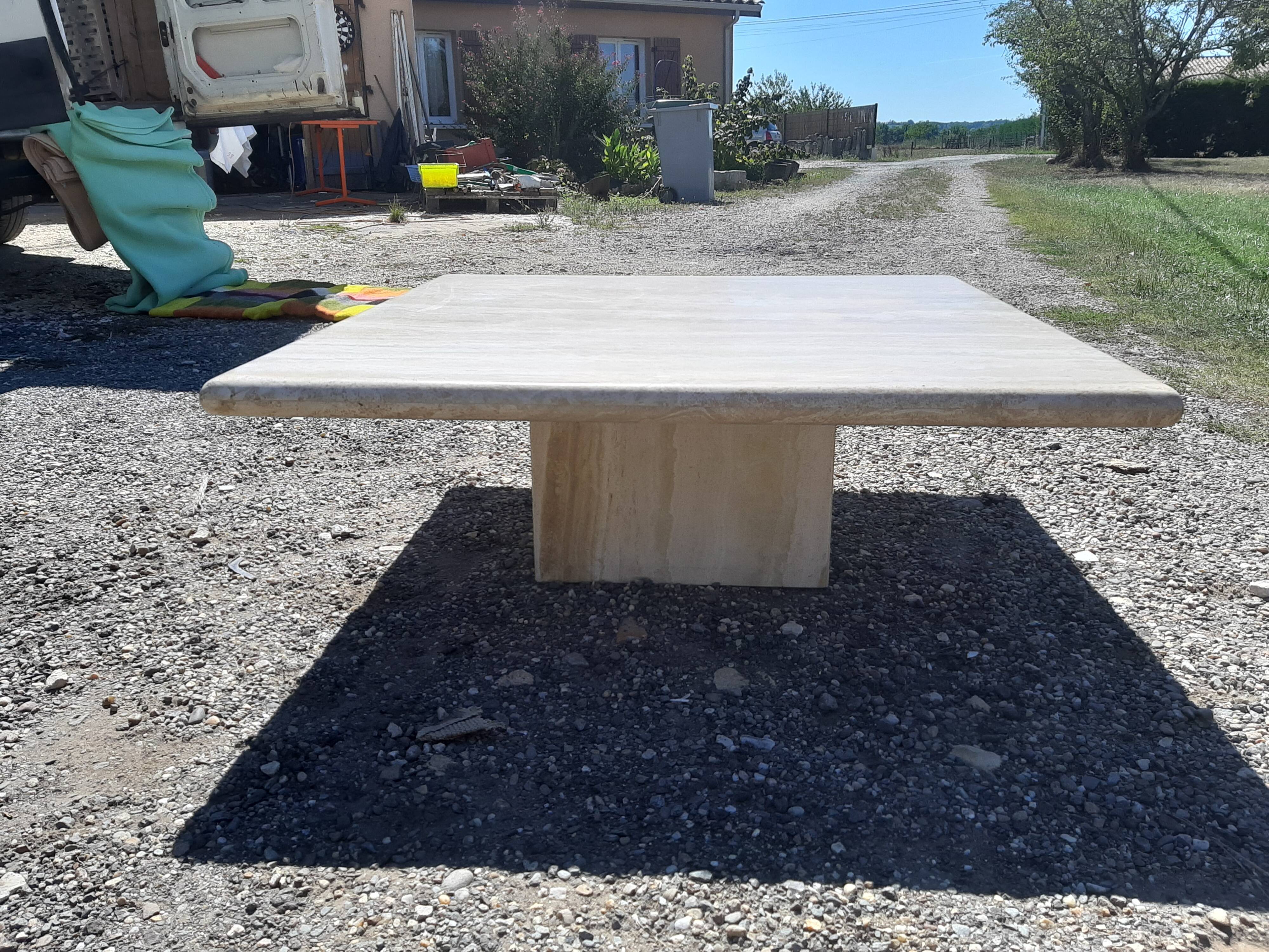 1970s travertine coffee table in italian design