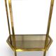 Table d'appoint italienne demi-hexagonale en laiton des années 1970.
