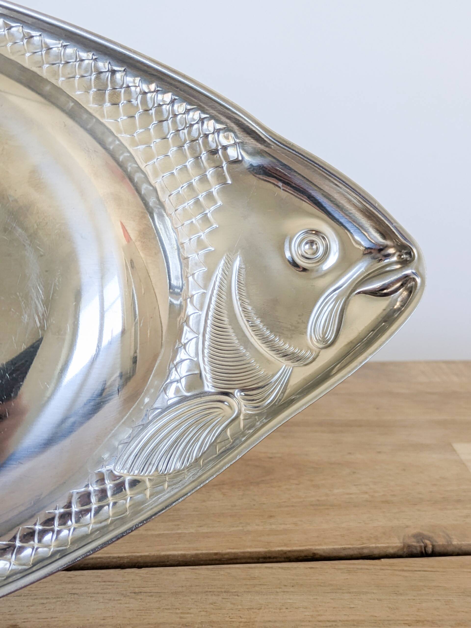 Vintage WMF Cromargan fish serving platter, stainless steel