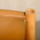 Armchair Wood and cognac colored Saddle Leather, Ibisco Italy 1970s