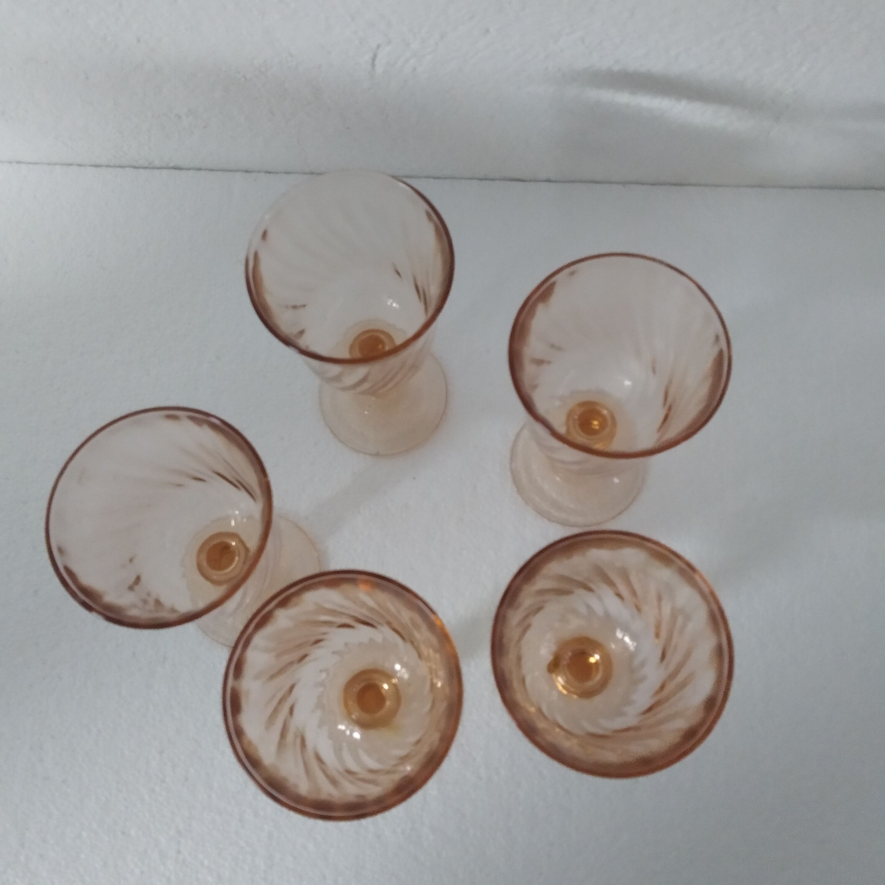Set of five rosaline glasses