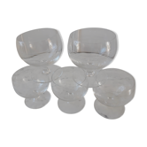 Lot of 5 glasses of crystal wine 50s