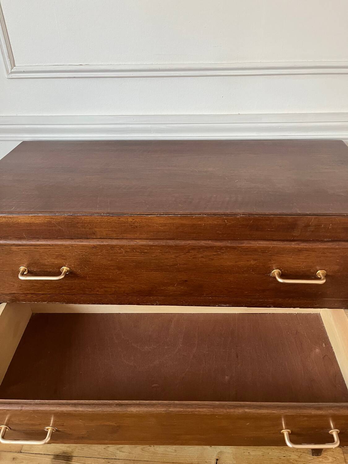 Commode en bois massif vintage années 60
