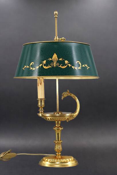 Bronze Gilt Bouillotte Lamp in Directoire Style "Lucien Gau"