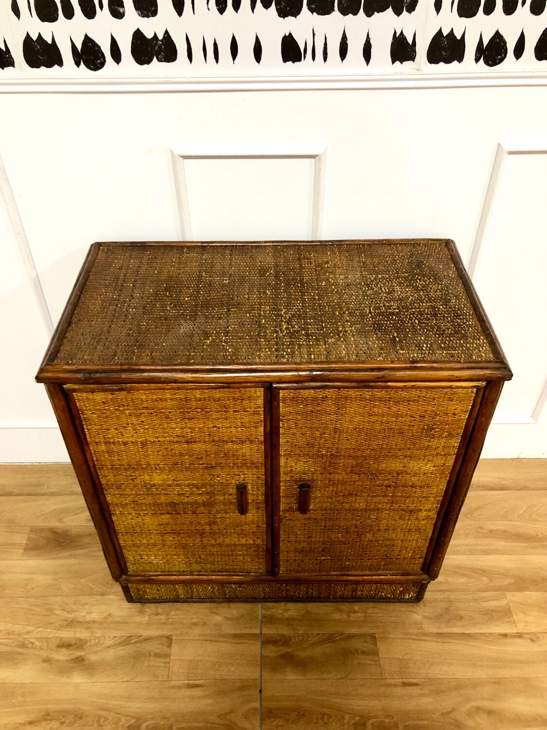 Vintage rattan sideboard