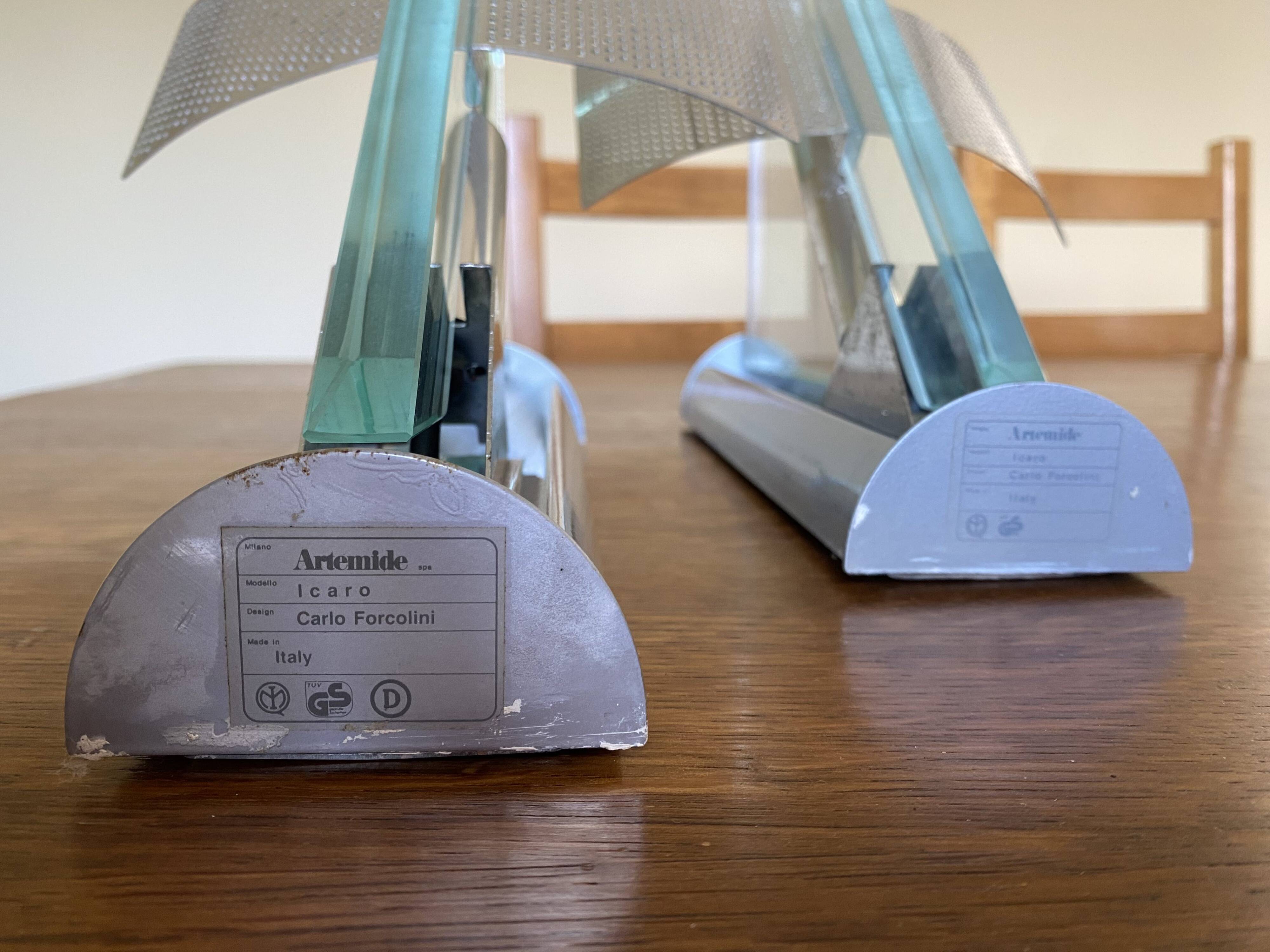 Pair of "Icaro" wall lights by Carlo Forcolini