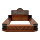 Double bed Art Deco – Rosewood, black lacquer and frosted glass – 1930s