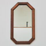 vintage rectangular wooden octagon mirror
