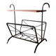 Porte-revue et sellette  vintage en bois et fer forgé