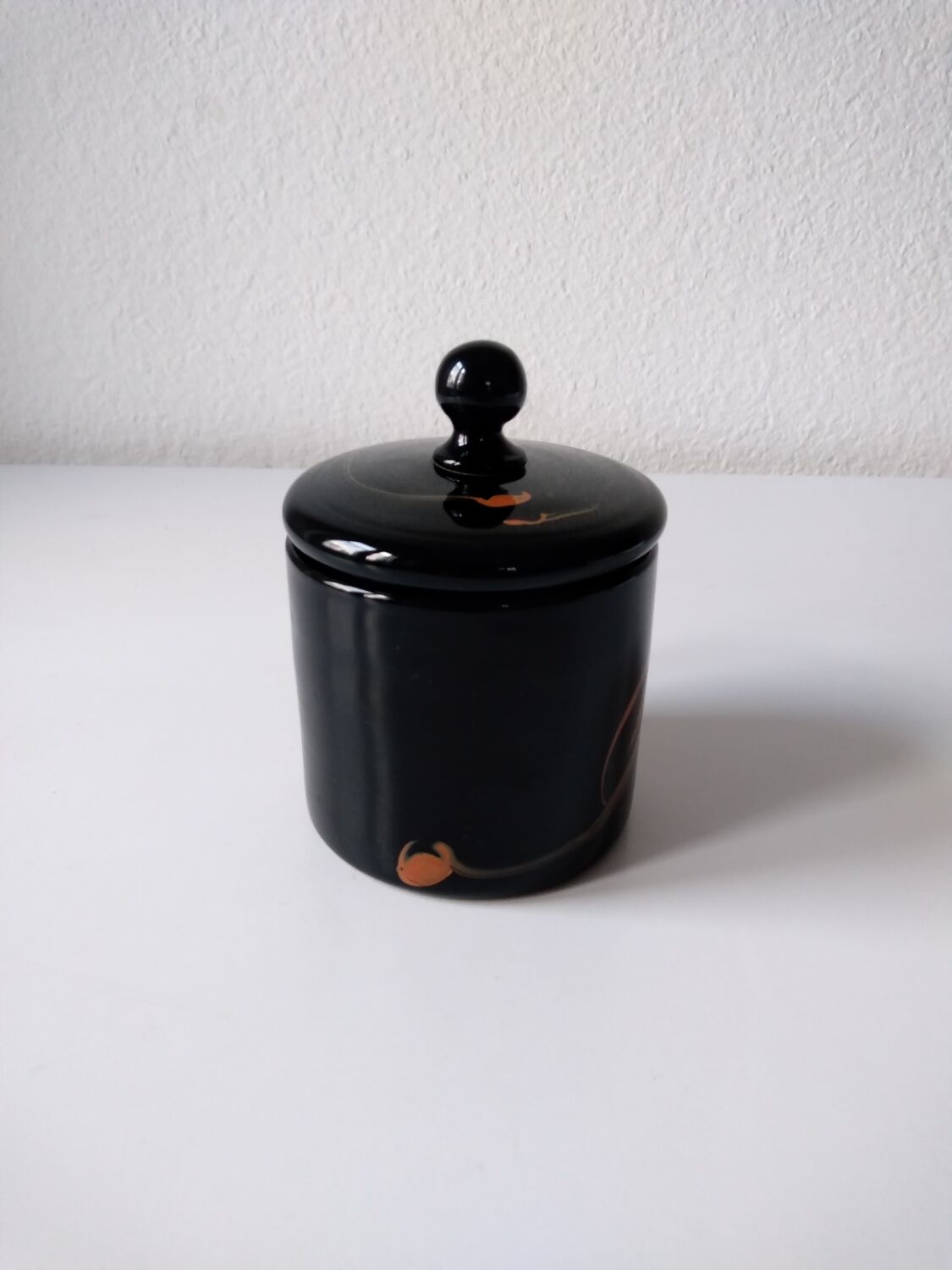 Black opaque glass box with WV glass stamp