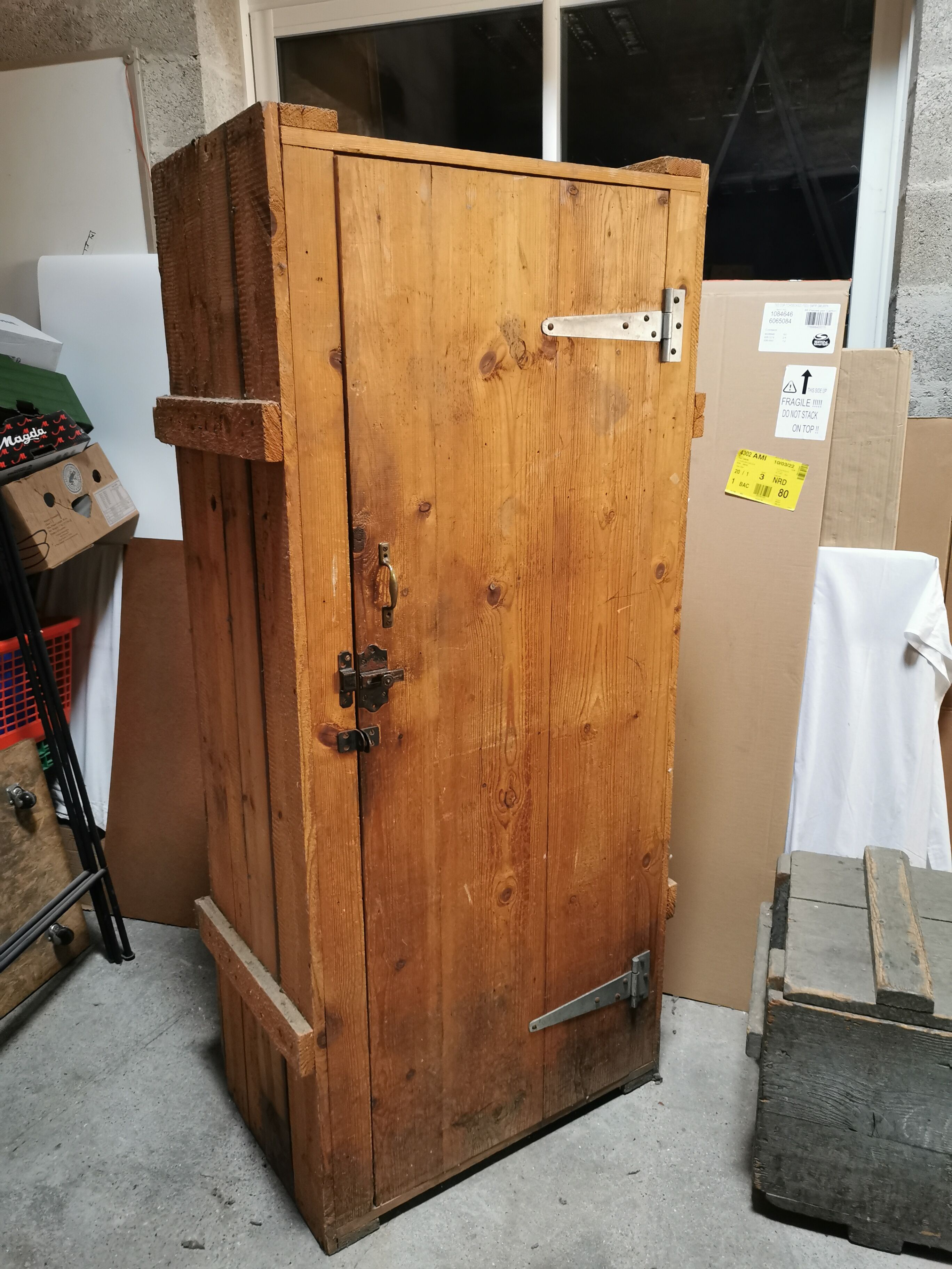 antique Wardrobe Vintage wardrobe made in a wooden crate