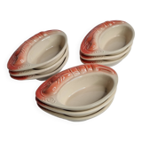 Set of 9 Vintage "Crayfish" Ceramic Bowls, "Charles Amand"