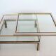 Coffee table in brass and chrome with folding top compartment to House Jansen 1970 s