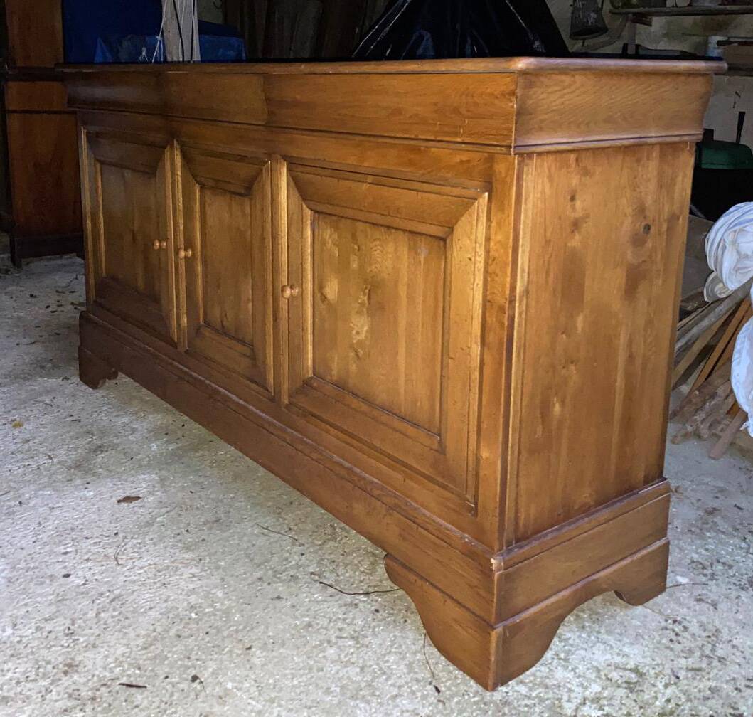 Sideboard with 3 doors in Louis Philippe style made of solid oak.