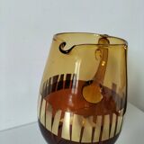 Vintage amber and gold glass carfe