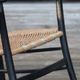 Rocking- vintage flesh blackened wood and rope Italy 1960