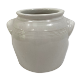 White pot in glazed stoneware