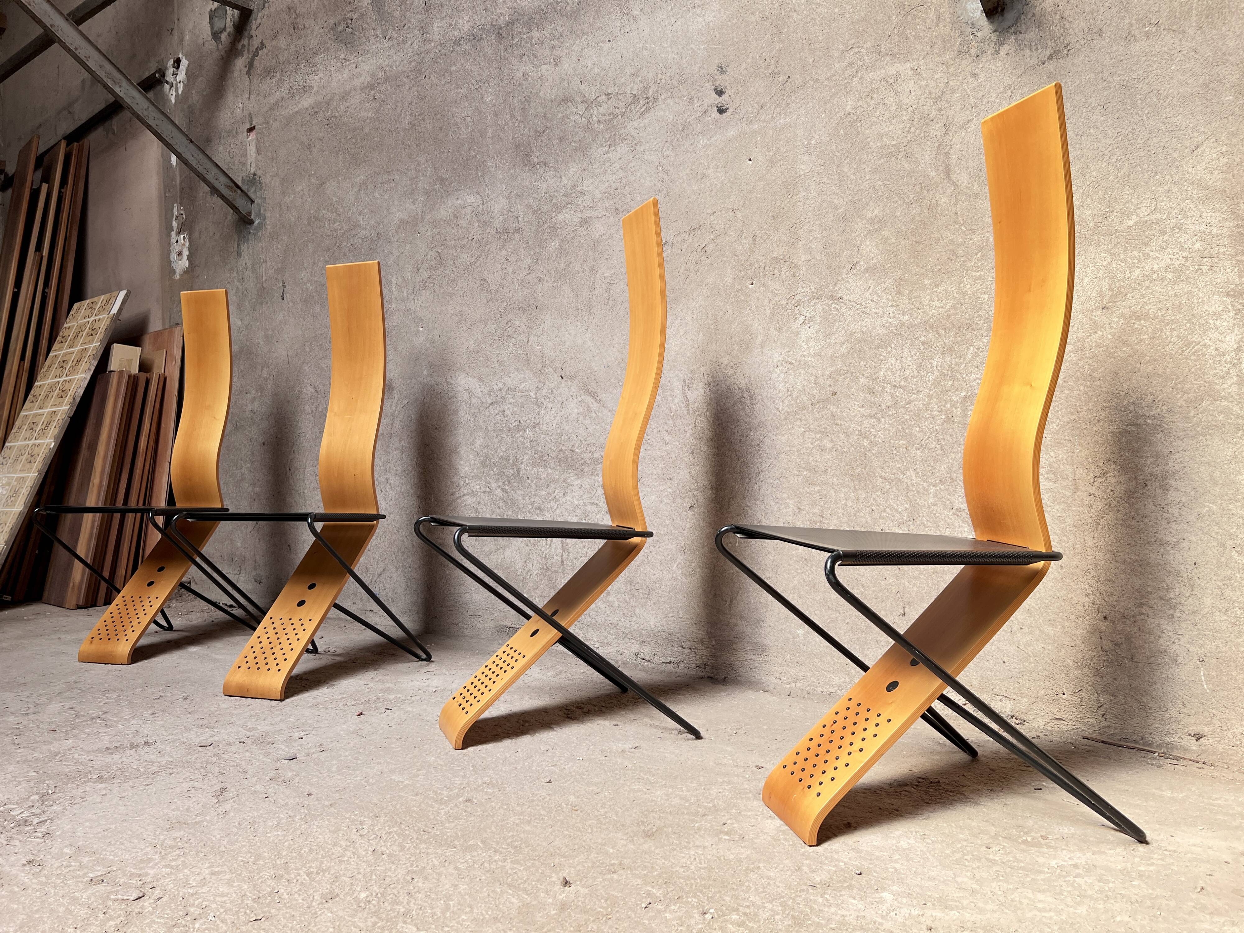 Series of 4 Chairs by Pietro Arosio for Airon 1980