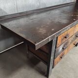 Établi industriel 3 mètres | Tiroirs en acier et bois robustes