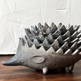 Scandinavian figurine - metal hedgehog ashtray, Walter Bosse 1950
