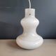 Vintage pendant light in two-layered grey/white glass