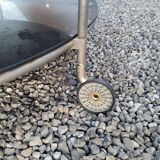 Round coffee table top in black glass