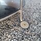 Round coffee table top in black glass
