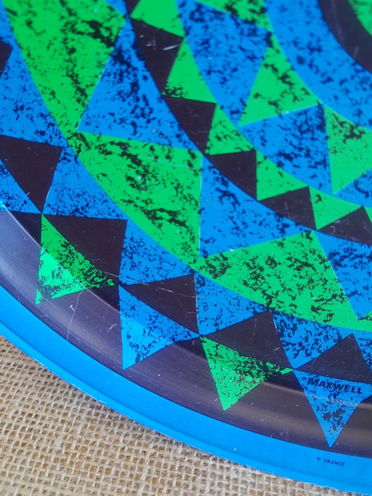 Vintage Maxwell France Round Metal Advertising Tray