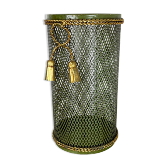 Hollywood Regency Gilded Metal Umbrella Stand by Li Puma, Firenze, Italy, 1950s