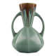Art Deco vase – Bruyn pottery – green & brown poured glaze - 19cm