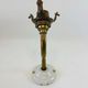 Antique wall lamp with swan neck + pleated green tulip - Art Deco
