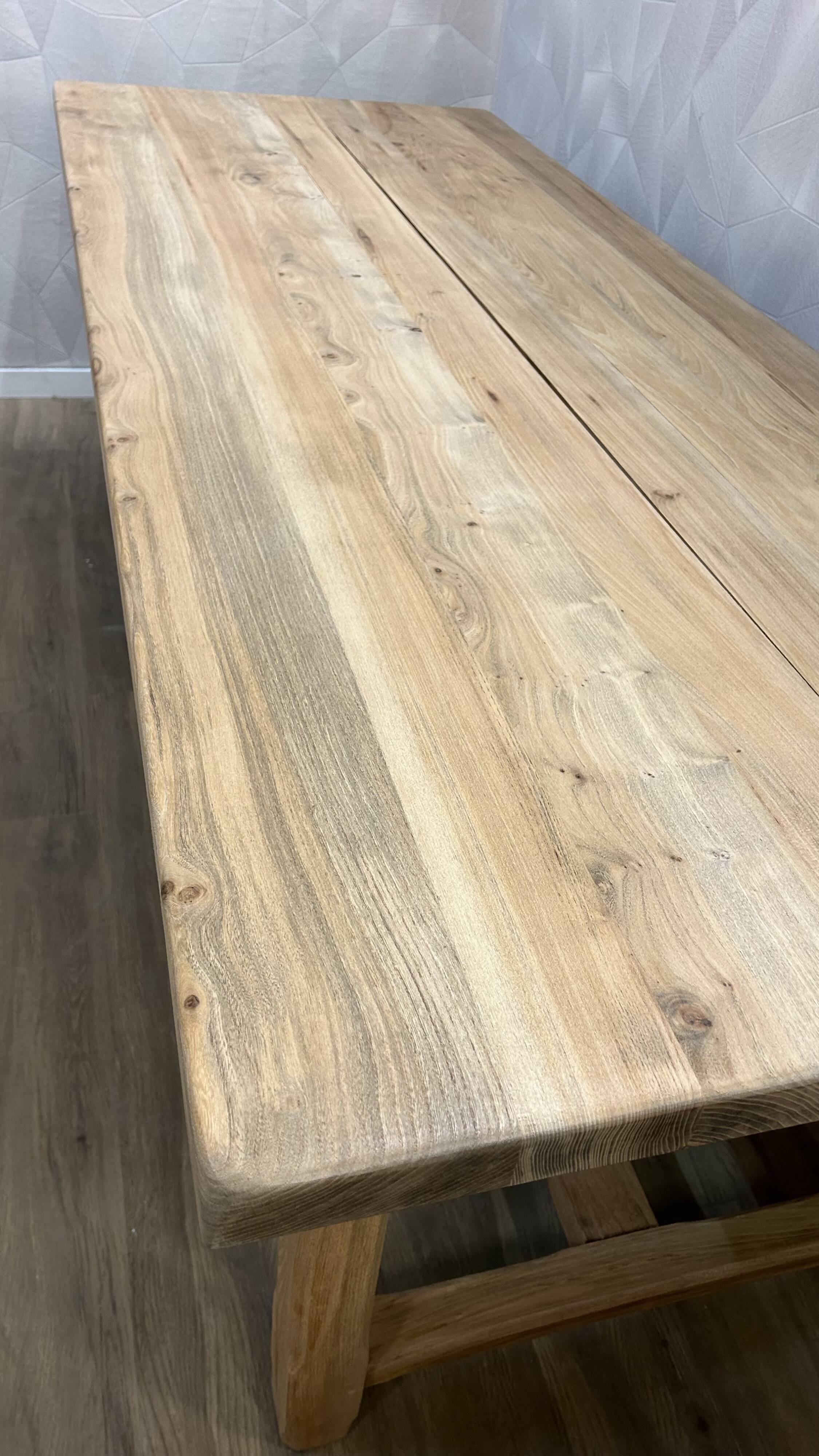 Solid walnut farmhouse table, stripped and varnished