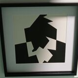 Tableau Vintage Art Optique - Victor Vasarely "Phantom" - Frame 40x40cm