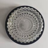 Applique en verre ciselé et métal laqué 1970