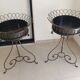 Pair of wrought iron planters