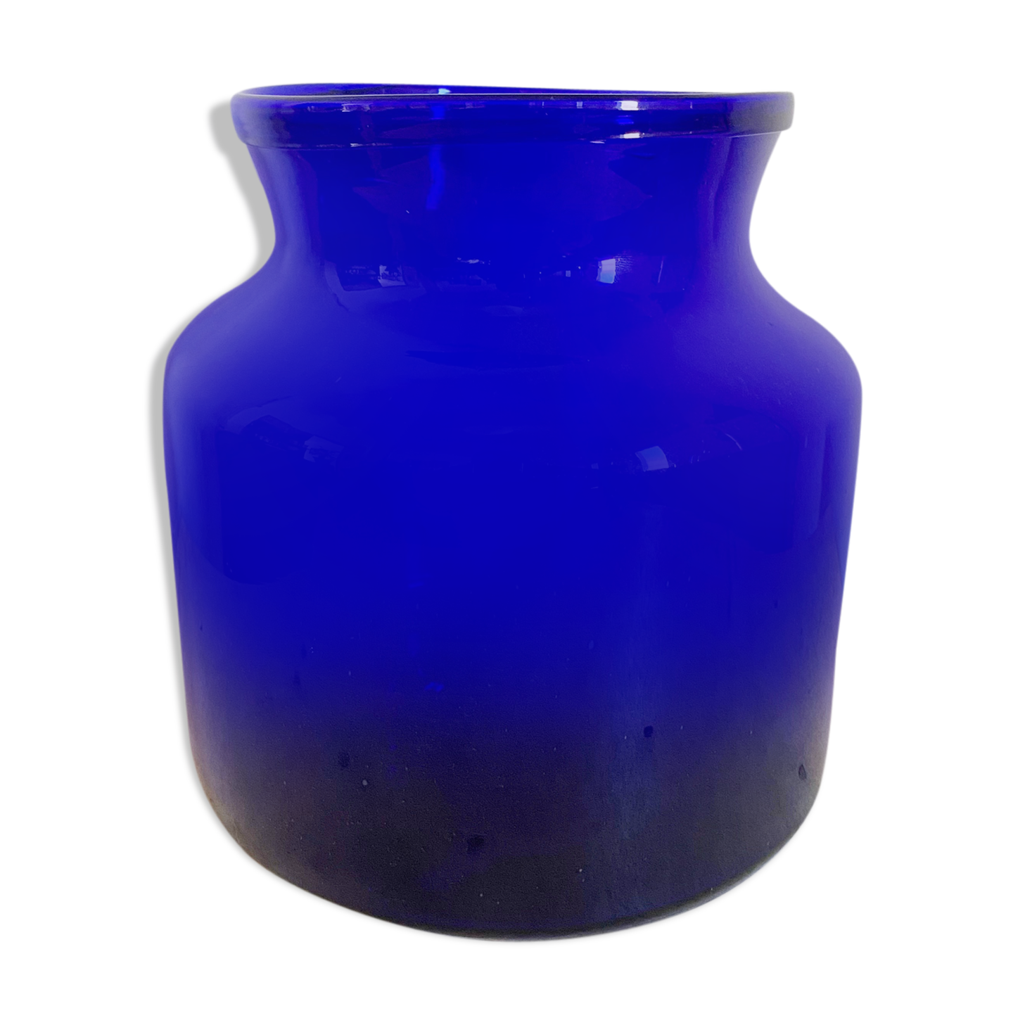 Blue glass vase