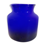 Vase en verre bleu
