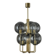 Superb brass suspension in Sciolari style, Germany, 1970s.
