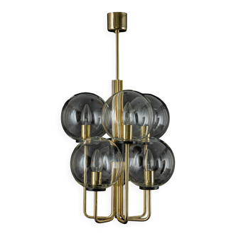 Superb brass suspension in Sciolari style, Germany, 1970s.
